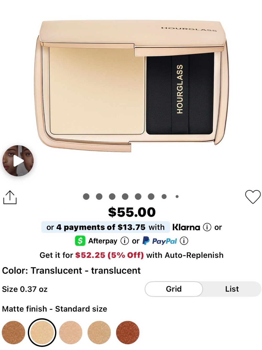 Hourglass Translucent Setting Powder Compact - Translucent